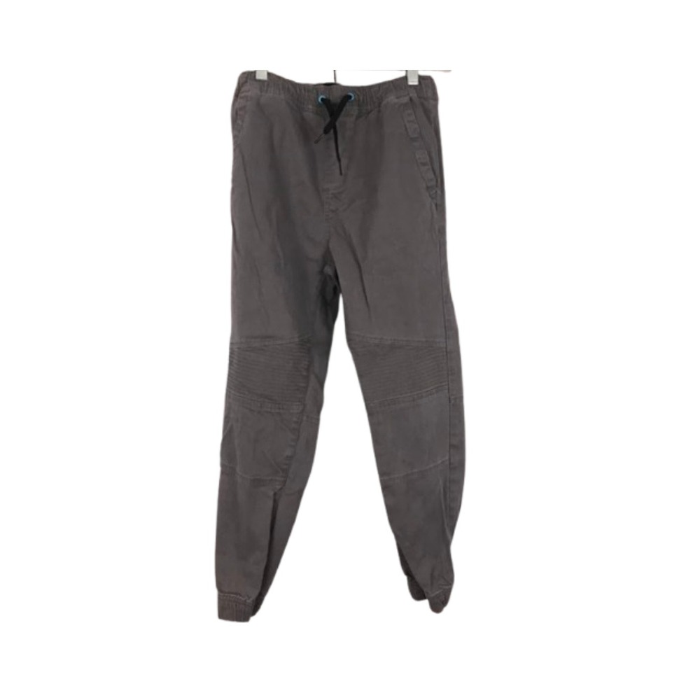 PLUGG Moto Jogger Pants Gray Knit Cotton Blend Casual Streetwear Size M (10-12)